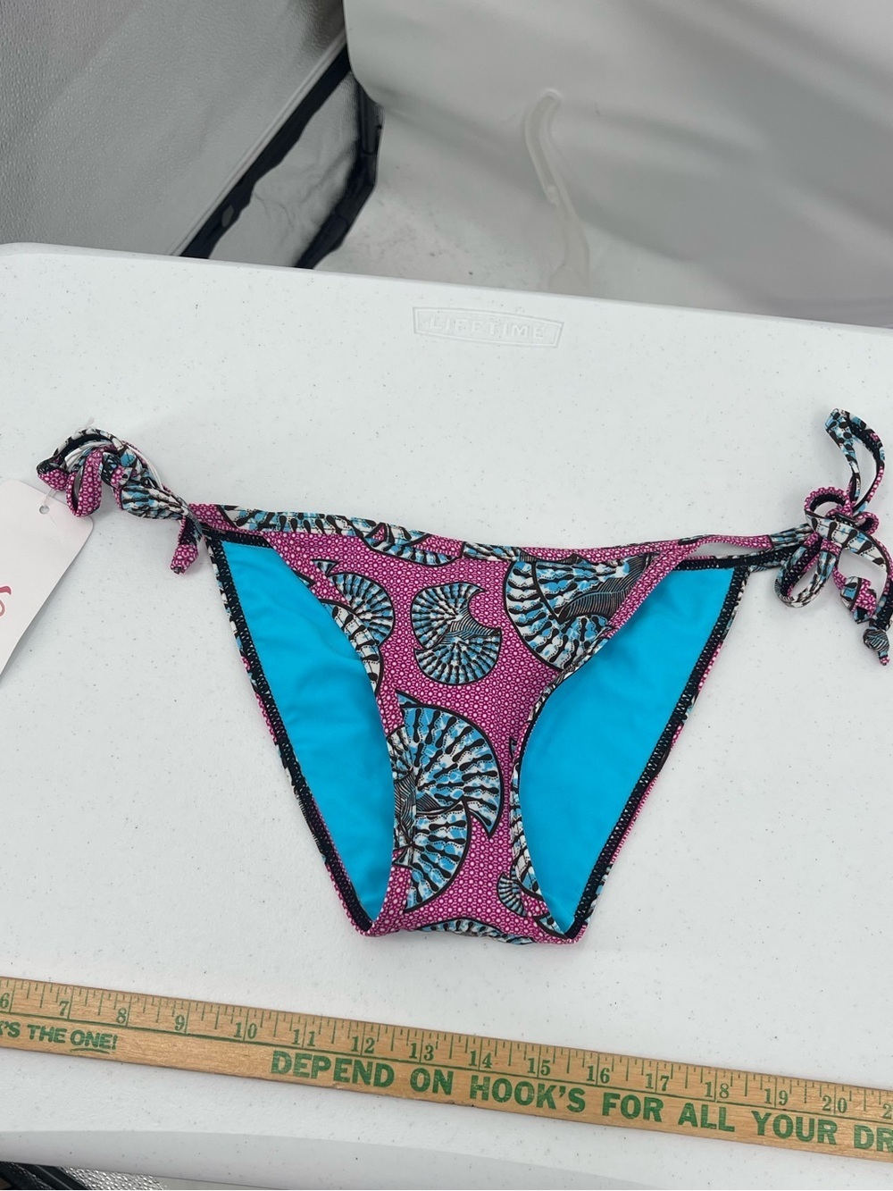 Bantu NWT purple blue shell print tie string bikini bottom